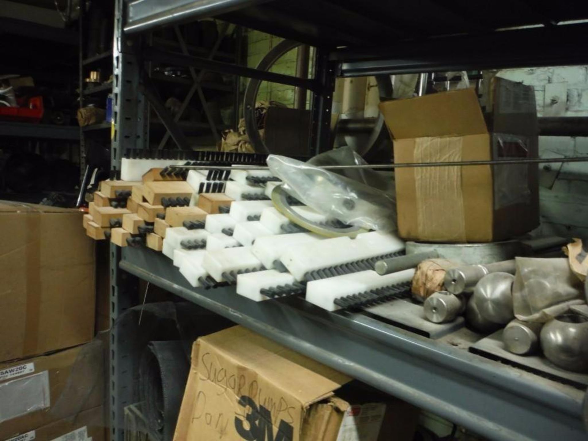 10 Shelves & content: Miscellaneous valves, fittings, brushes, and parts  Rigging Fee: $1000 - Image 4 of 14