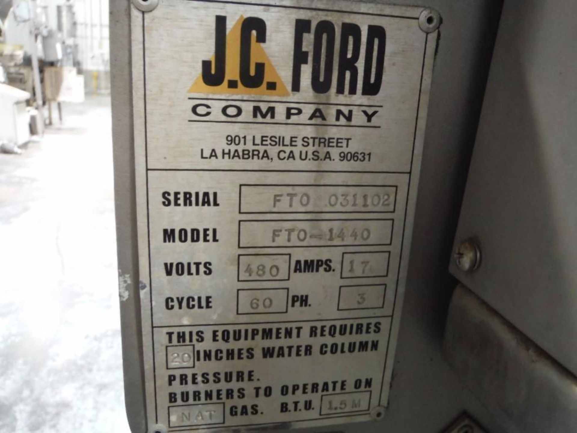 Bulk bid for 95-100 including (1) JC ford proofer/dough feeder, Model PCHV-190-8, SN PC031102, (1) J - Image 17 of 30