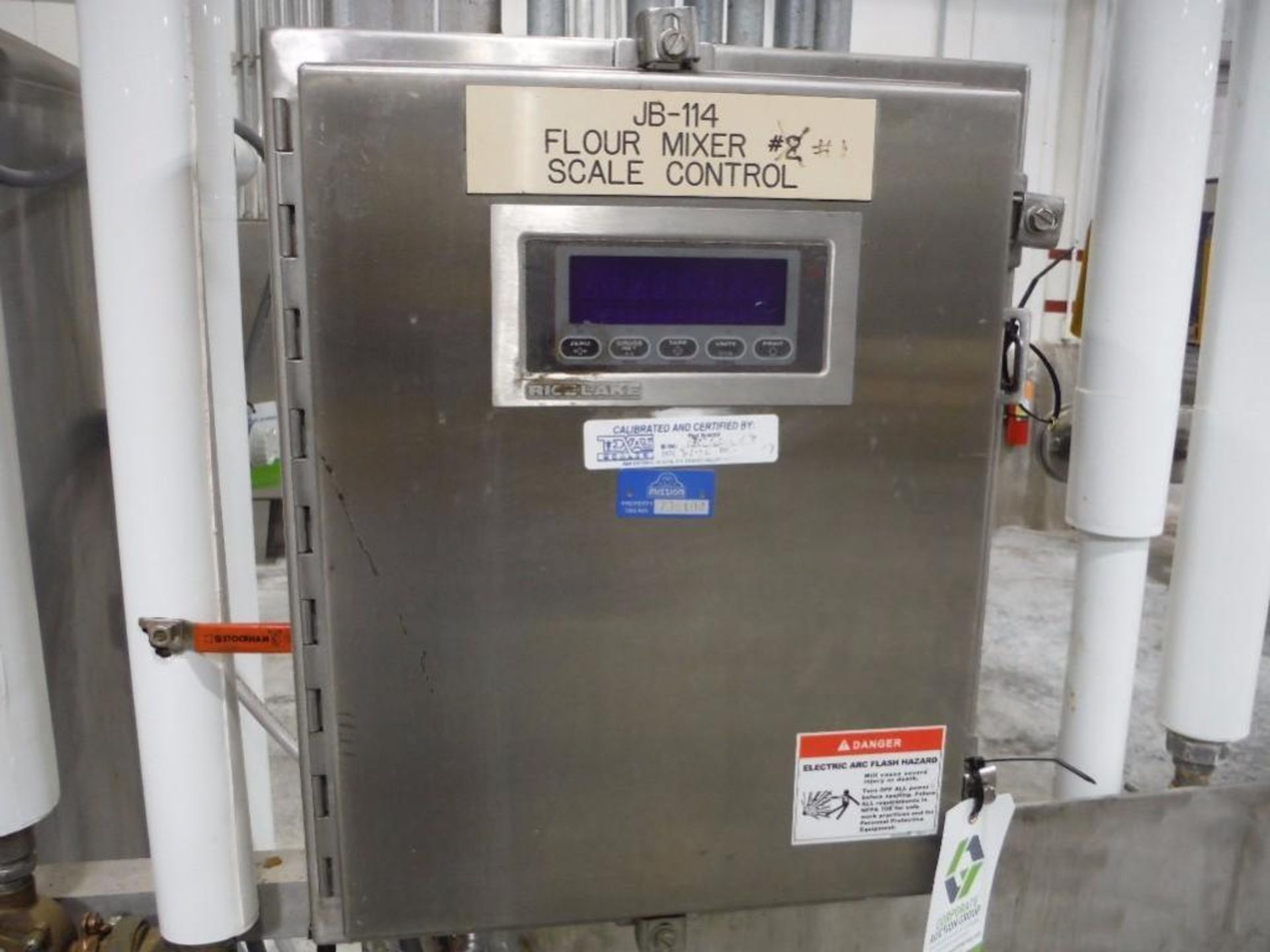 Flour mixer and scale control panel, rice lake weigh control, with SS flour hopper / Rigging Fee: $4 - Image 3 of 3