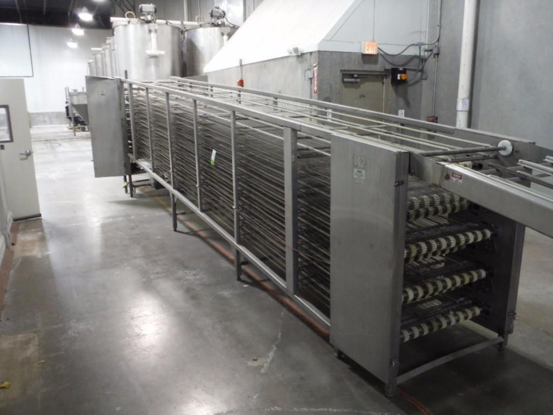 Cooling conveyor, Model 0CC3620-21, SN CC401, 50 ft. long x 36 in. wide, 9 tiers, 2.5 in teir spacin - Image 3 of 9