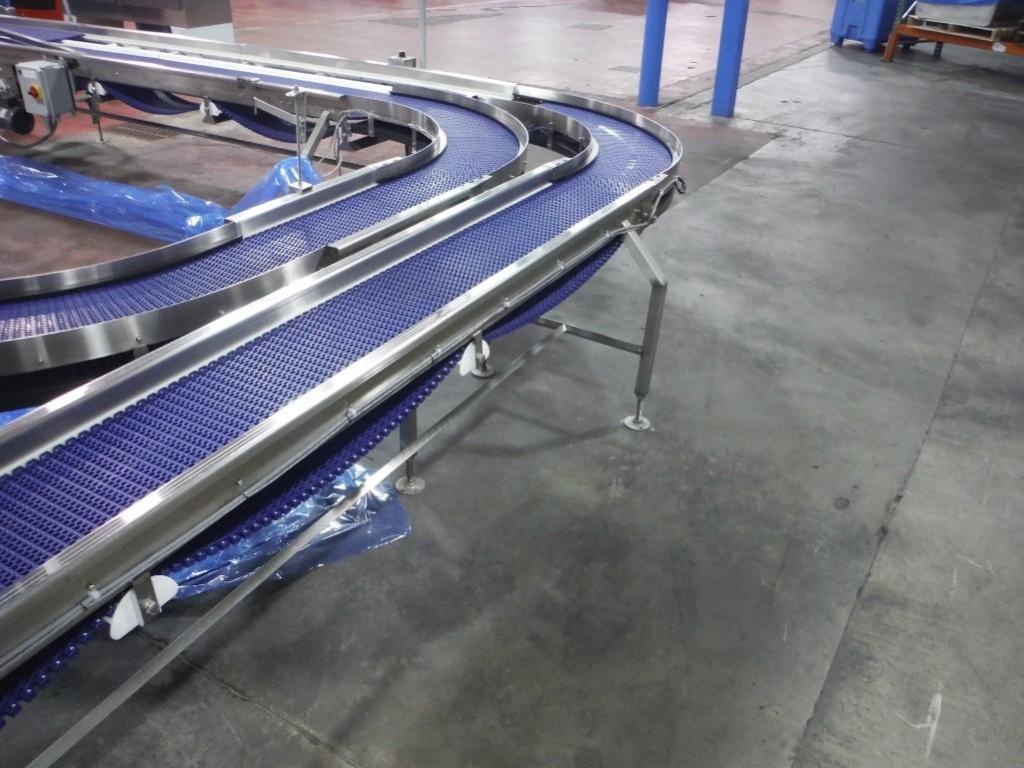 180 degree LH conveyor, plastic interlock belt 12 in. wide, 20 ft. long ...
