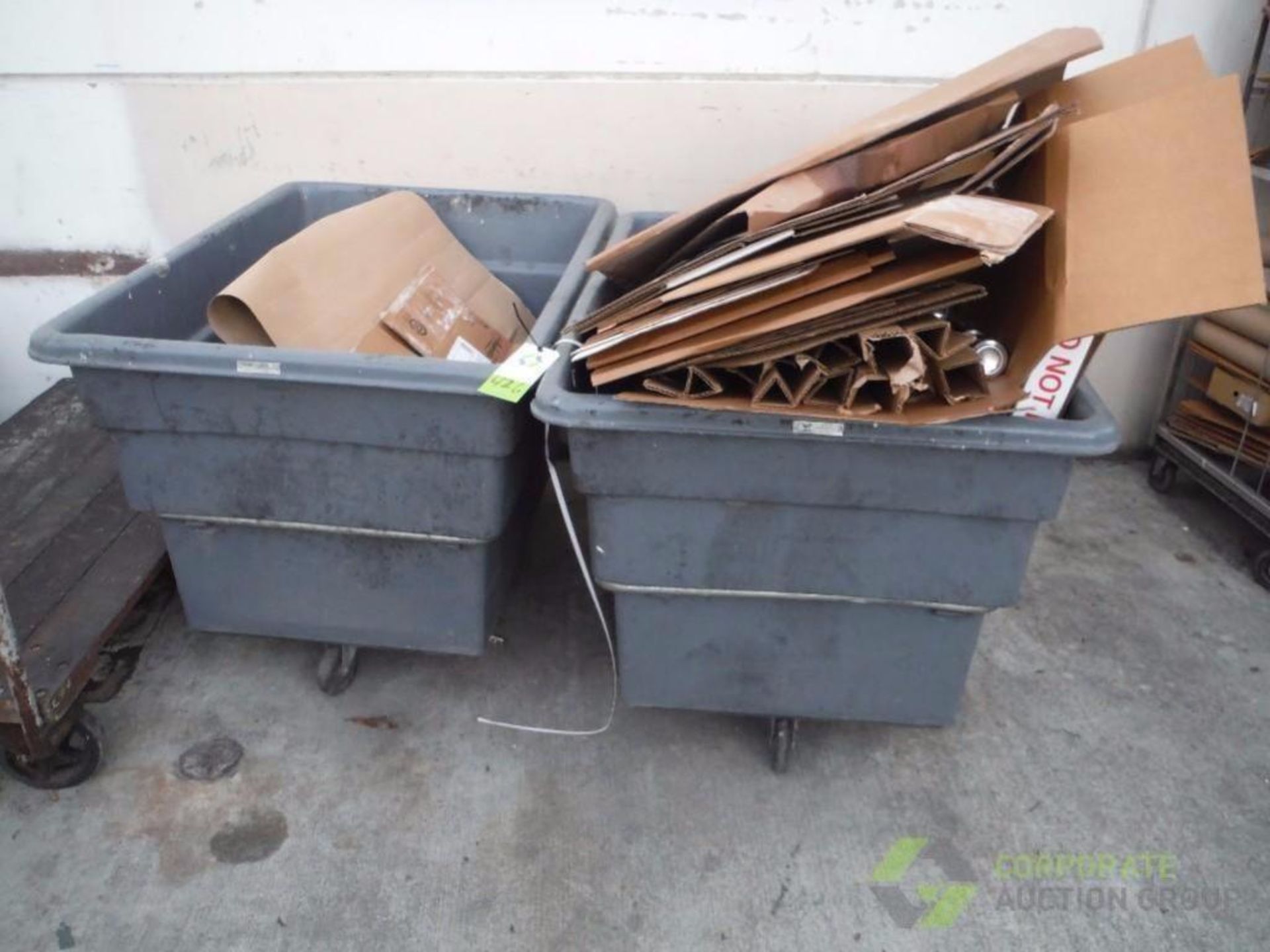 (2) Rubbermaid trash bin carts. **(Located in Pico Rivera, CA)** Rigging Fee: $25