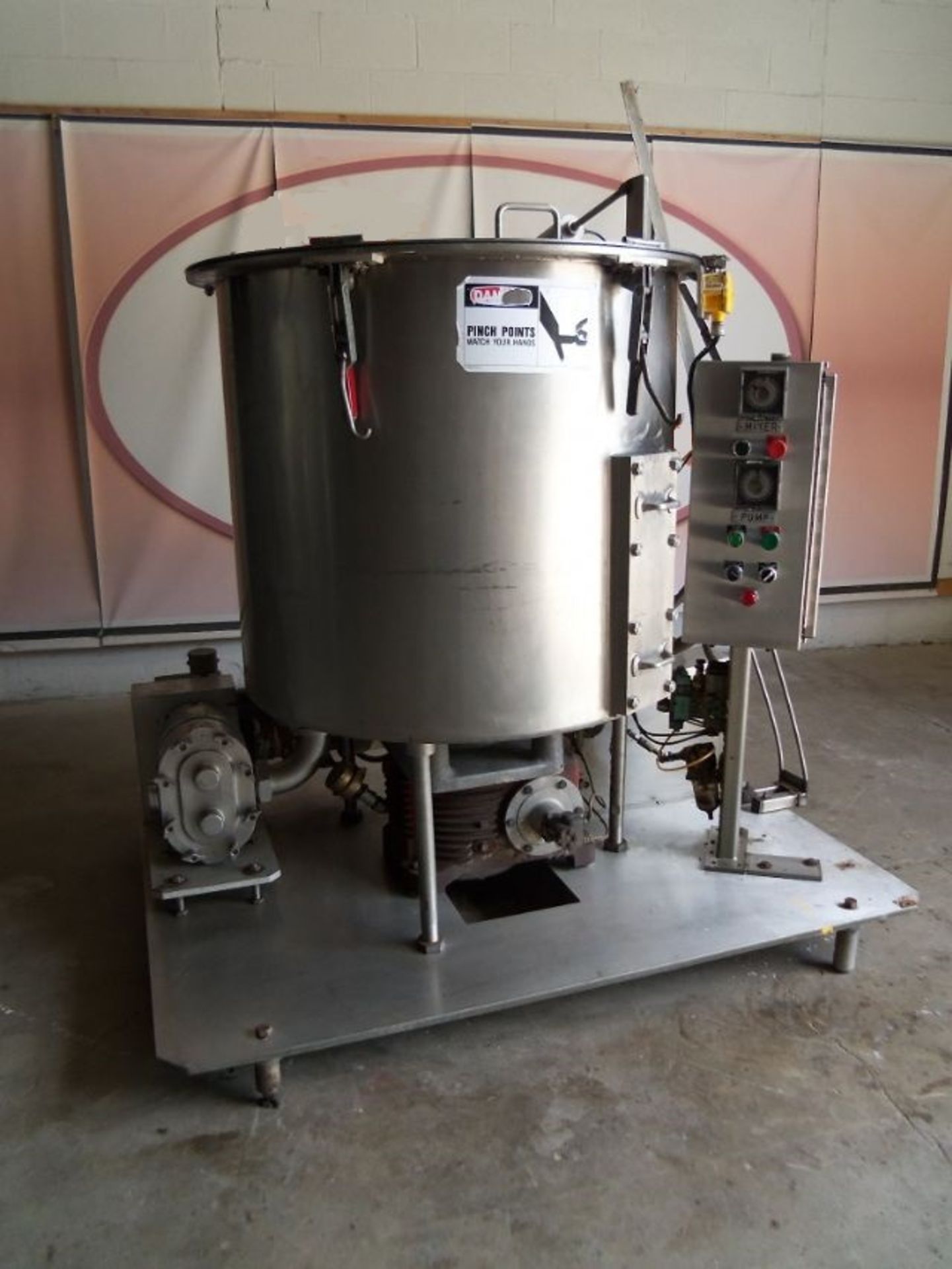 Goodway slurry mixer, Model: VBM 1000, Capacity: 1000 lbs, 3 inlets on top 2 3/8 in each, Inside dia