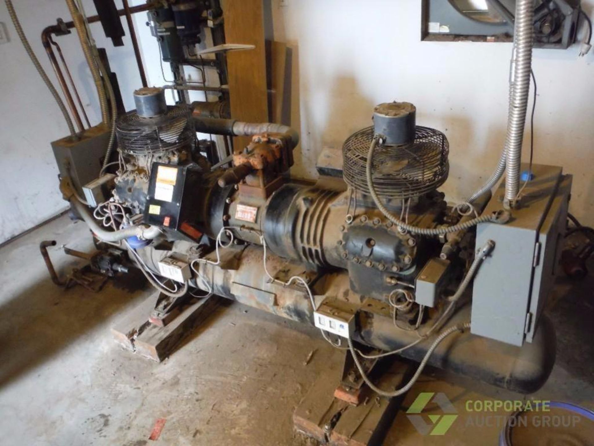 Copeland Tandem Copelamatic Compressor. Model: 66A4-4000-TSK, S/N: 95D71787, with a Bohn condenser a