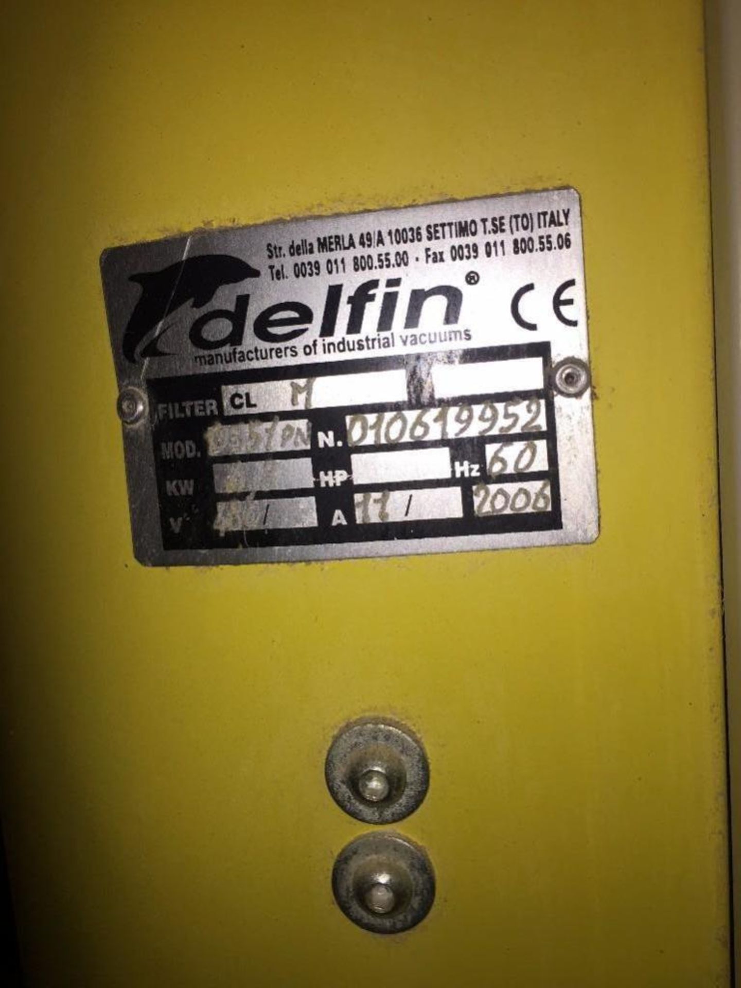 Delfin portable vacuum on wheels, class M, model T5551PN, s/n 010619952, mfg. 2006. ** (Located in - Image 5 of 6