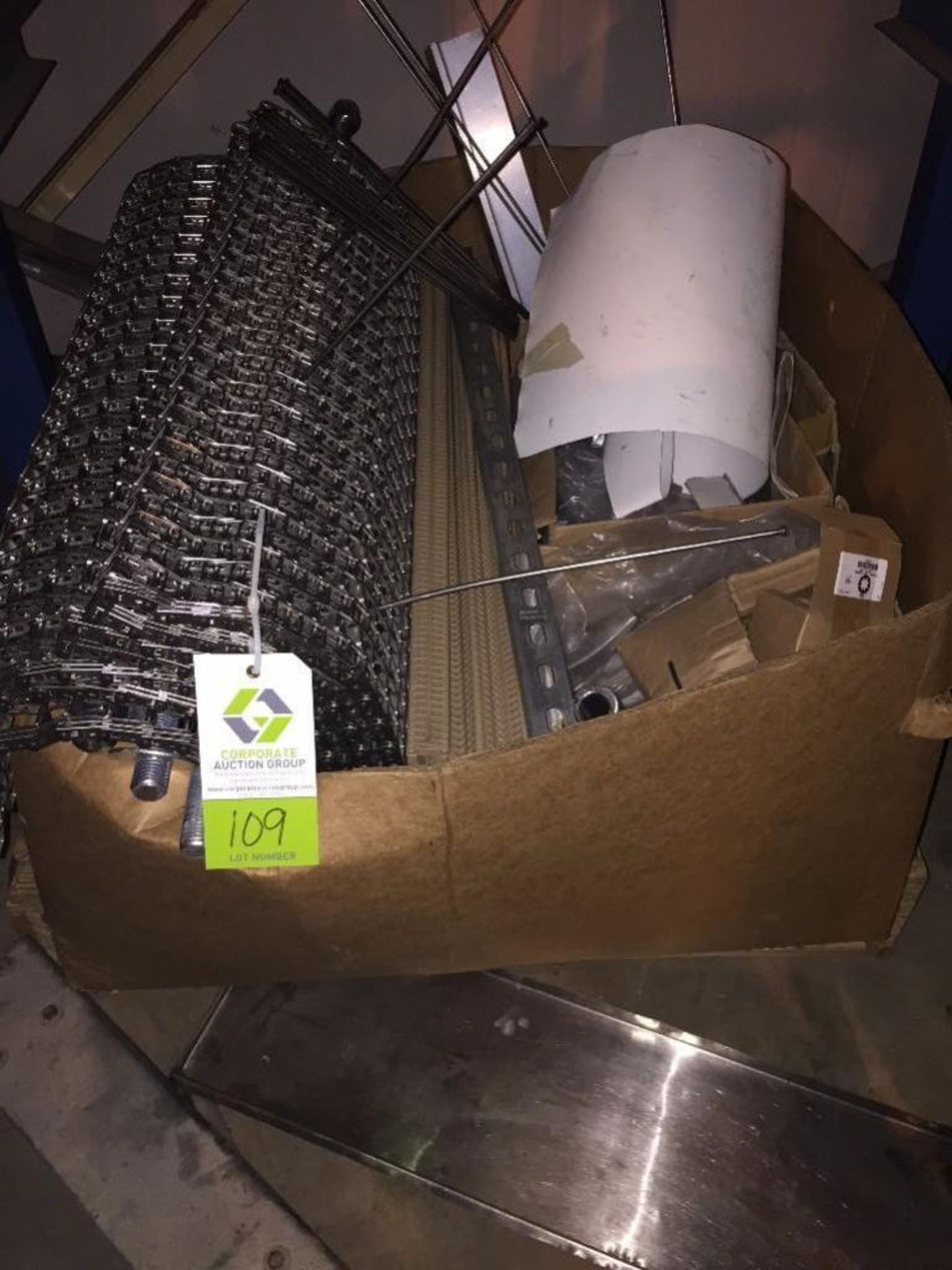 lot of misc. SS belting, conveyor parts (LOT). ** (Located in Fridley, Minnesota) ** Rigging Fee: $ - Image 2 of 3