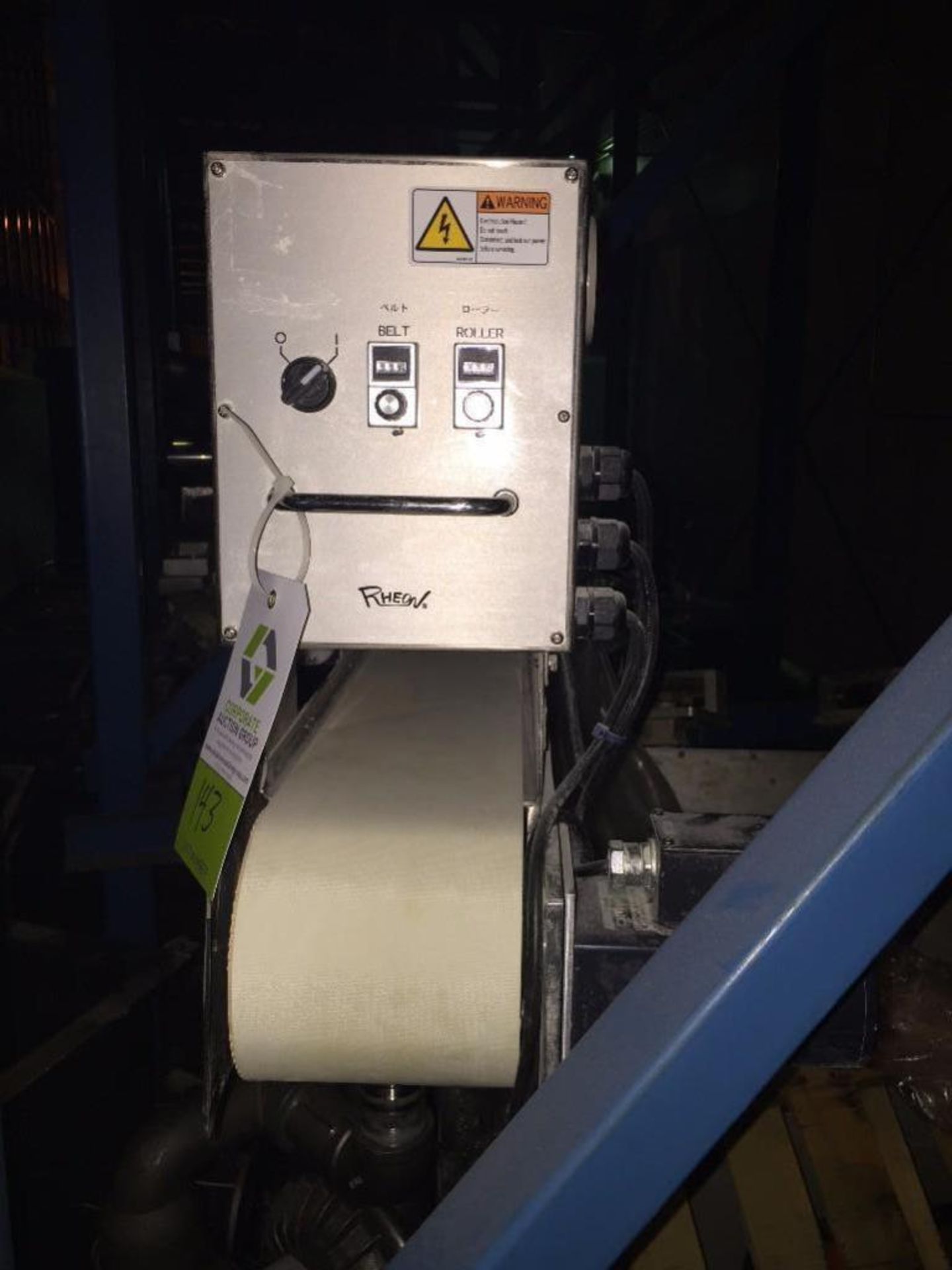 Rheon conveyor with edge turner. ** (Located in Fridley, Minnesota) ** Rigging Fee: $50 - Image 3 of 4