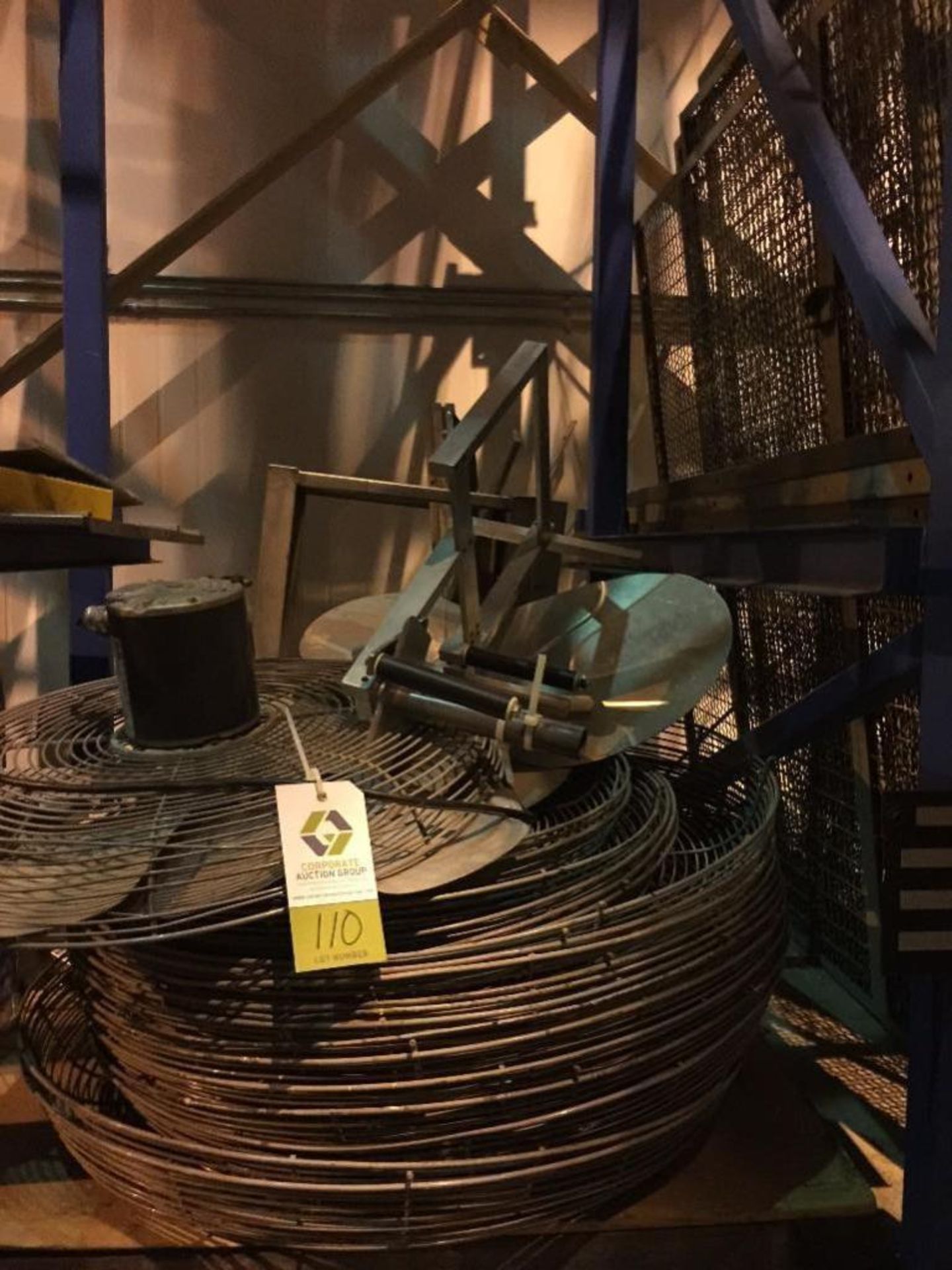 lot of misc. fan parts, conveyor bed section, misc. SS (LOT). ** (Located in Fridley,