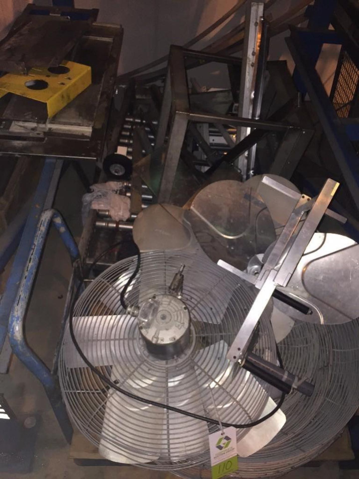 lot of misc. fan parts, conveyor bed section, misc. SS (LOT). ** (Located in Fridley, - Image 3 of 6