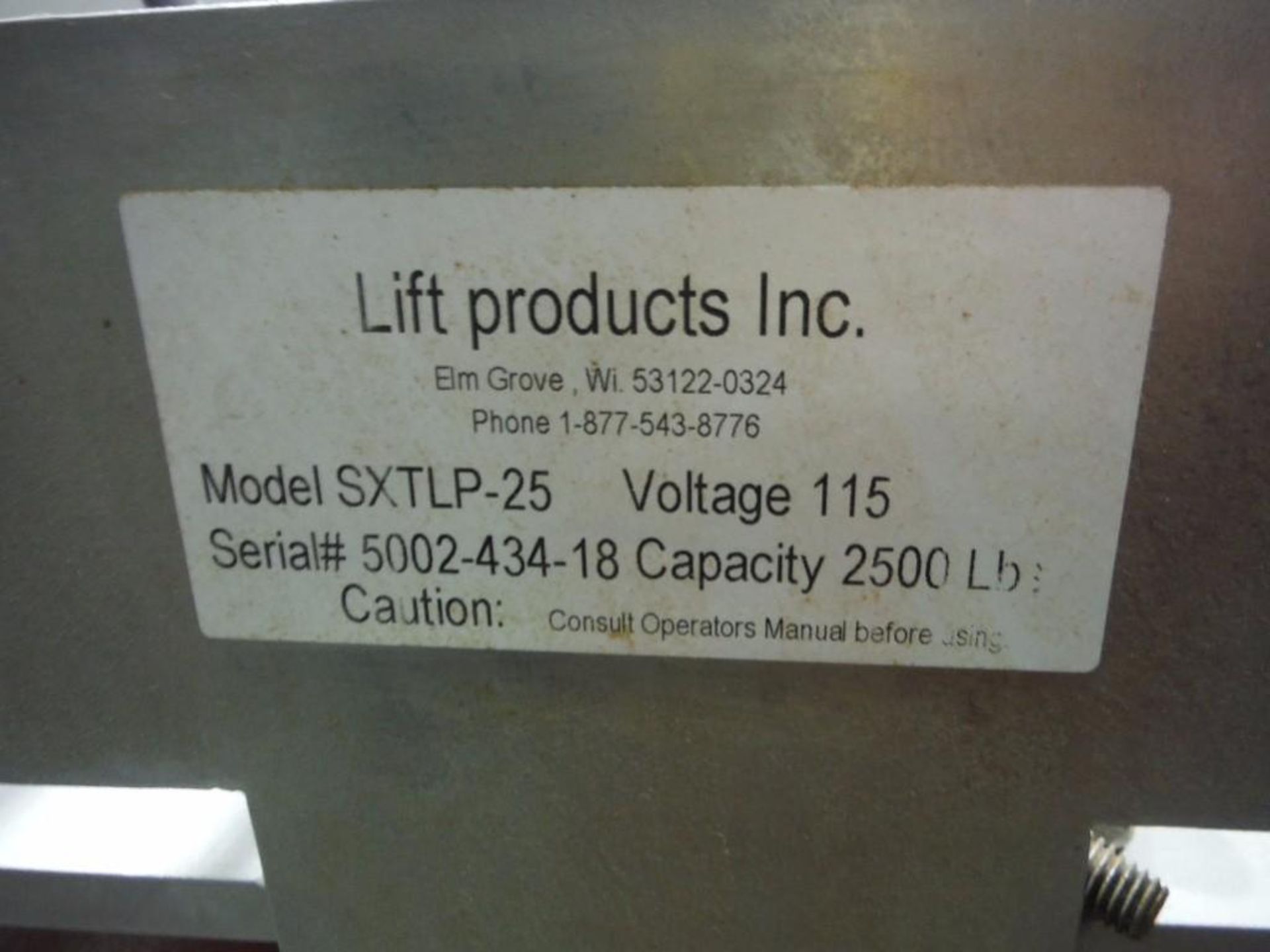 Lift Produces Inc. pallet lifts, Model: SXTLP-25, 2500 lb capacity. (EACH). ** (Located in Forest - Image 6 of 6