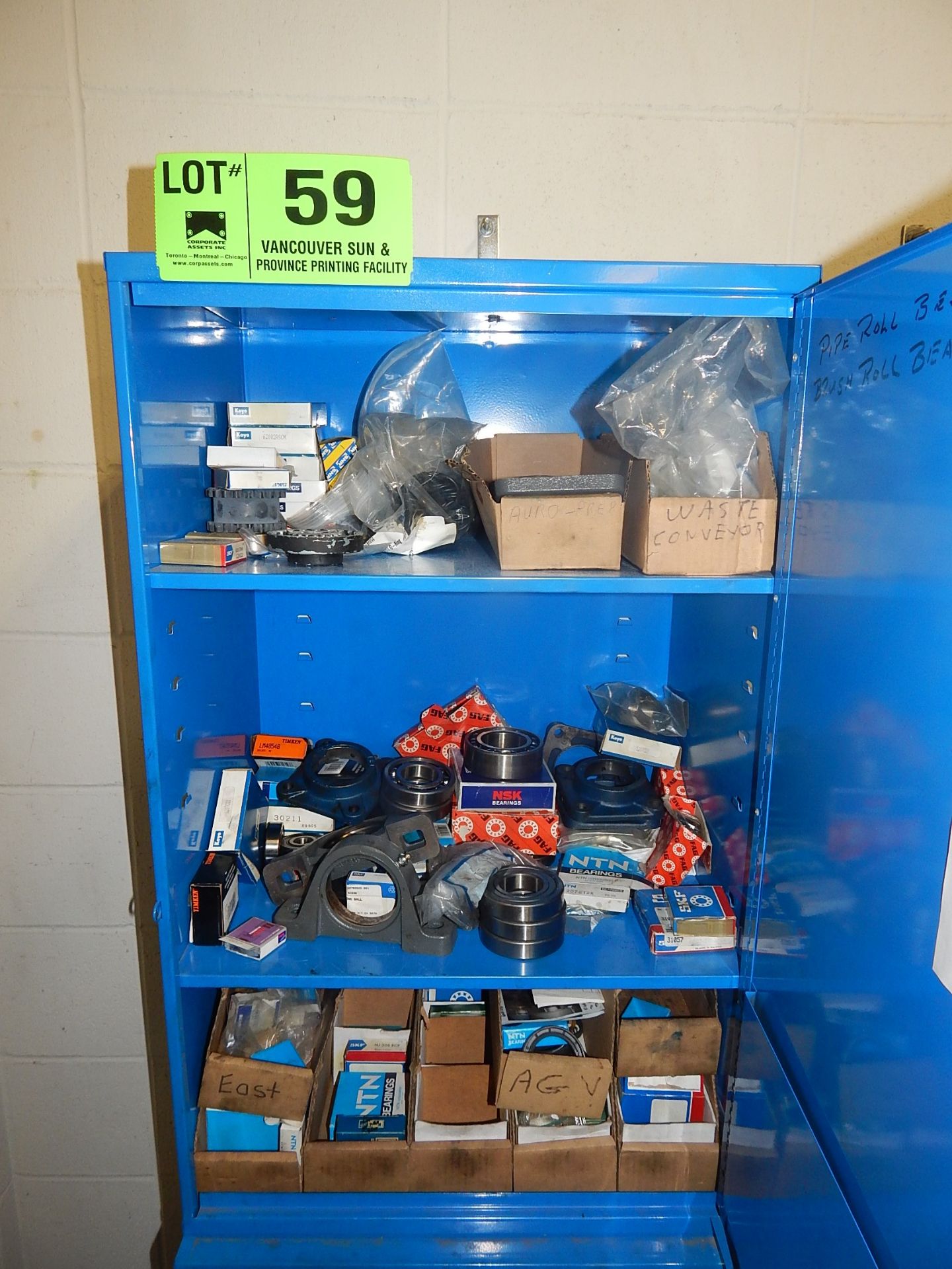 LOT/ BEARINGS WITH CABINET