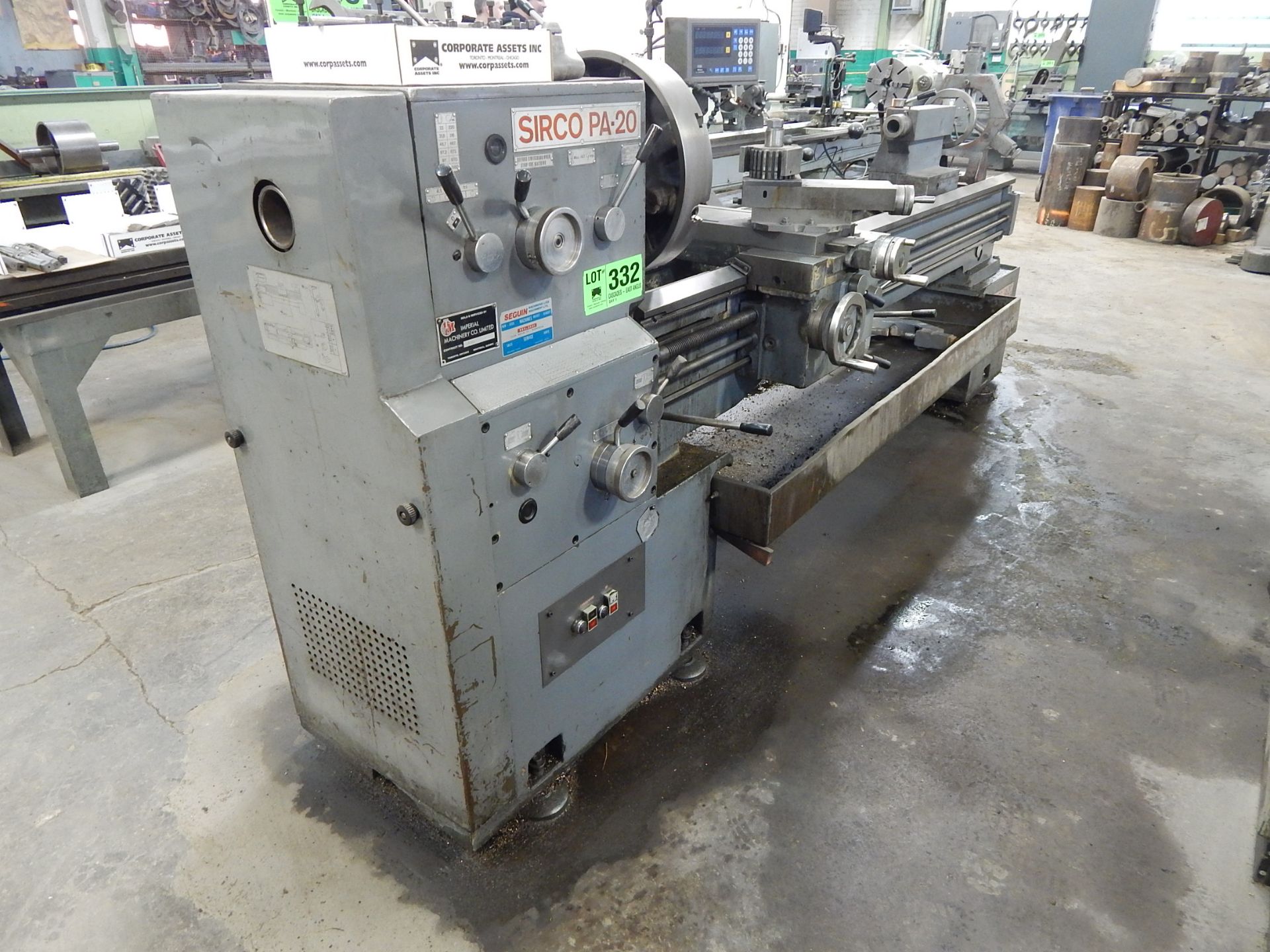 SIRCO PA20 GAP BED ENGINE LATHE WITH 20" SWING OVER BED, 29" SWING OVER GAP, 40" CENTERS, 12" CHUCK,