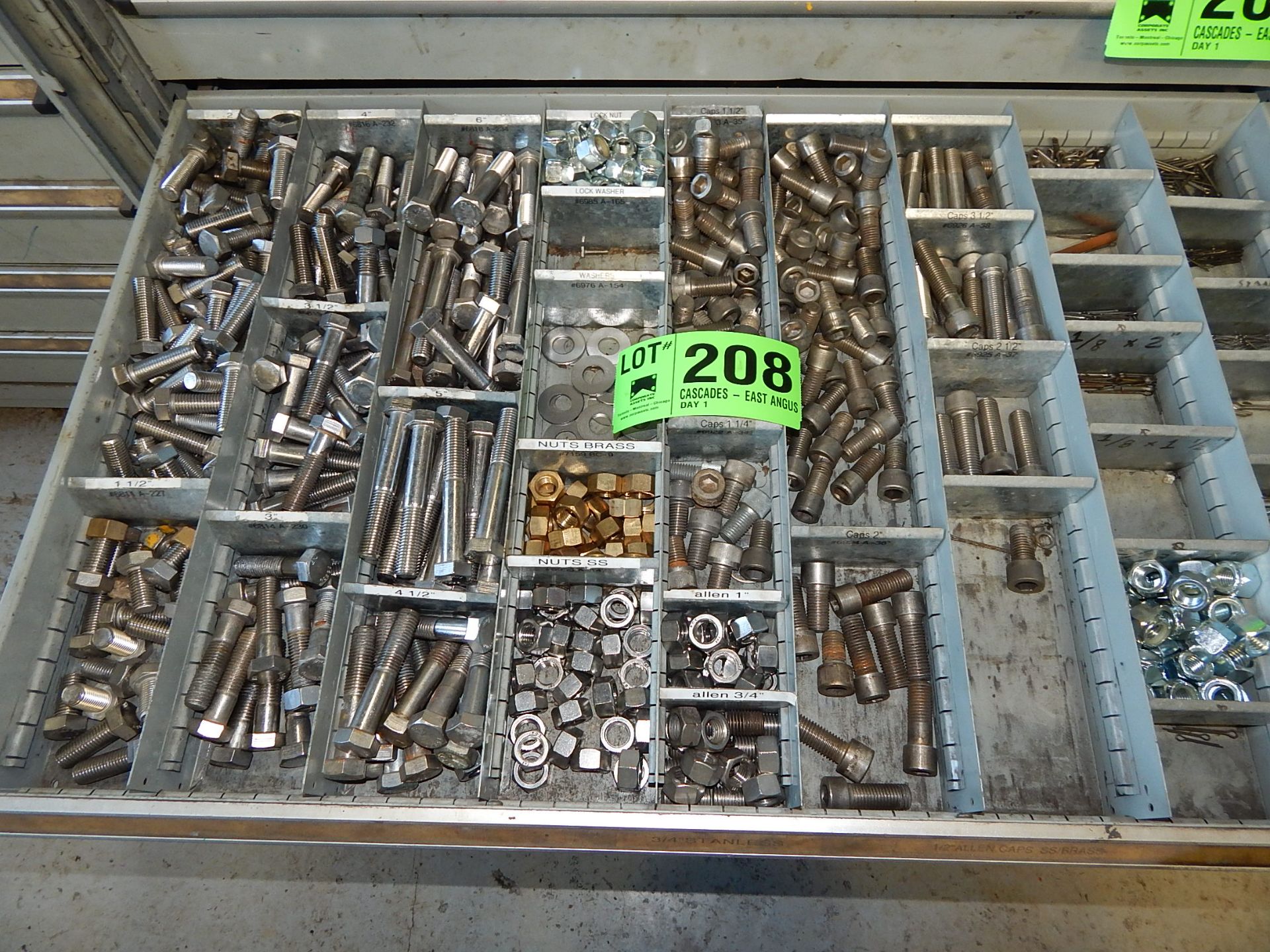 LOT/ CONTENTS OF DRAWER - STAINLESS STEEL FASTENING HARDWARE