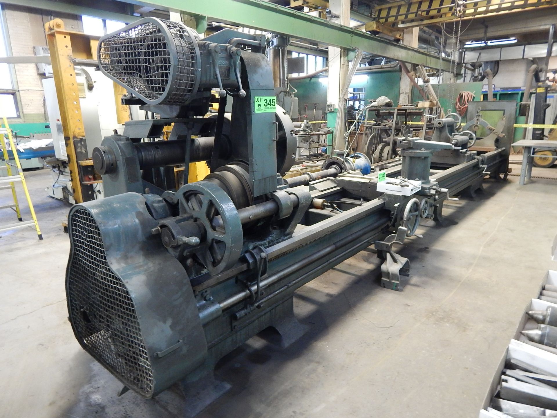 J.J. MCGABE 60" X 240" BELT DRIVE LATHE, S/N N/A