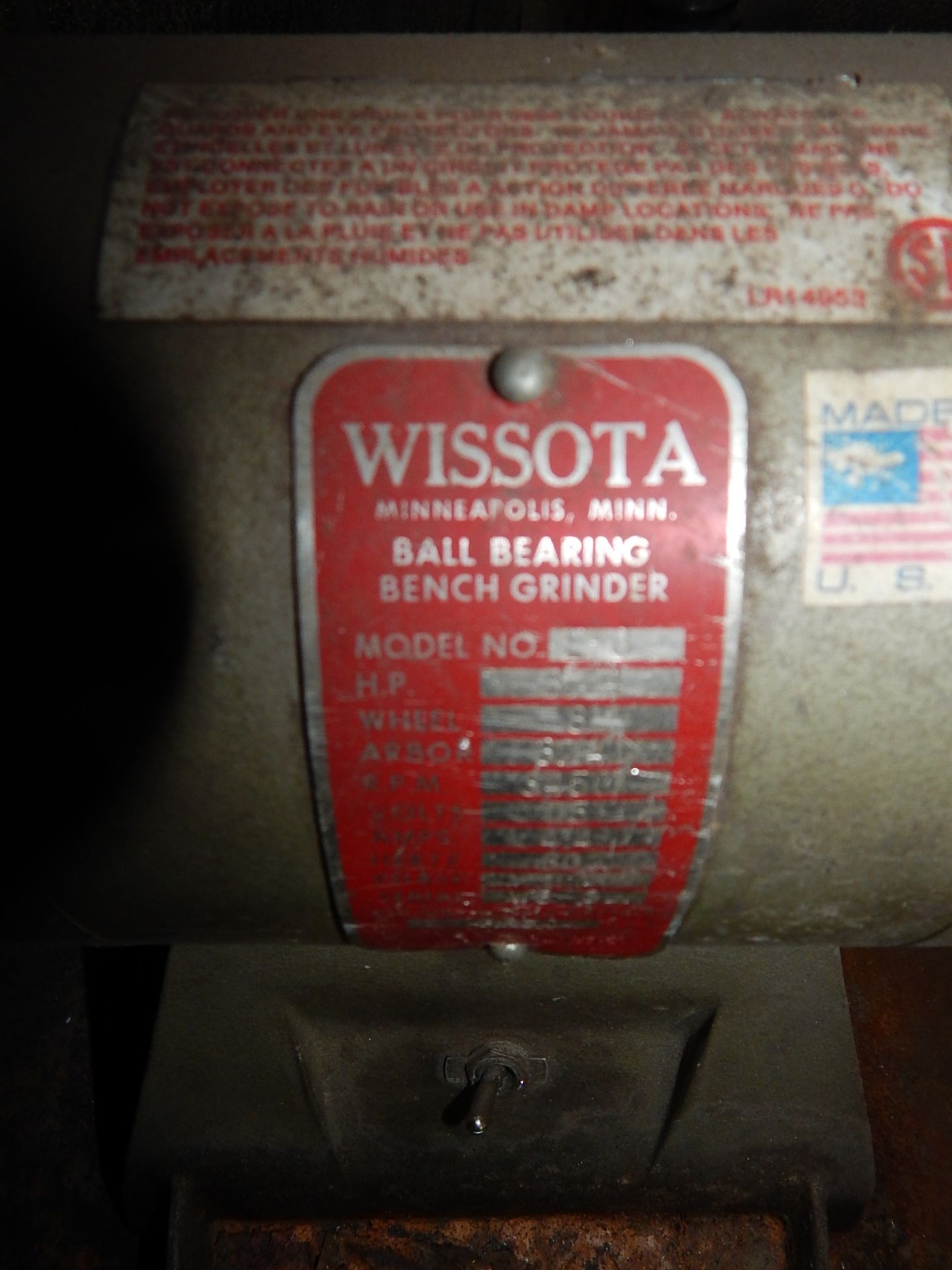 WISSOTA 6" DOUBLE END BENCH GRINDER - Image 2 of 2
