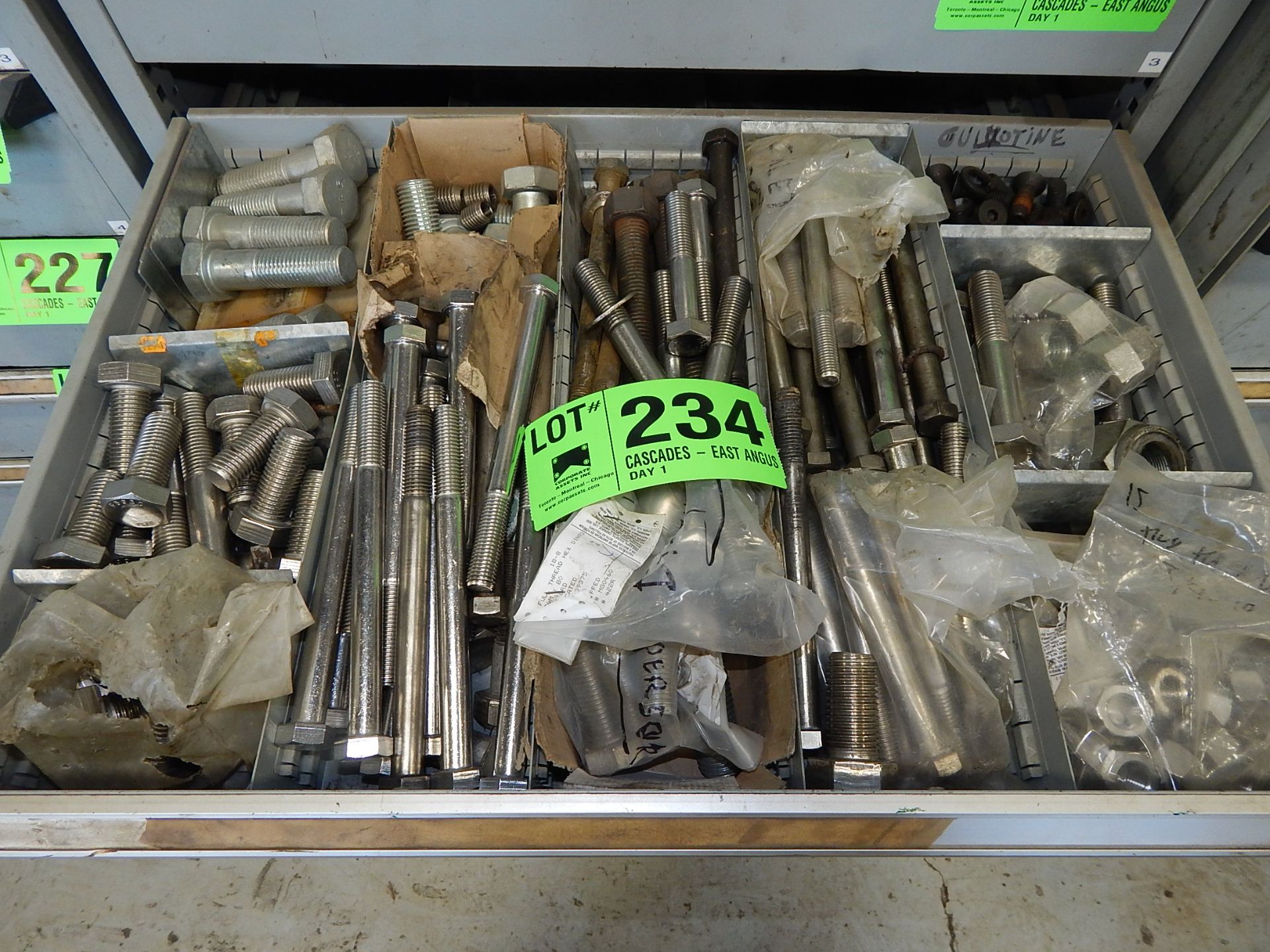 LOT/ CONTENTS OF DRAWER - STAINLESS STEEL FASTENING HARDWARE