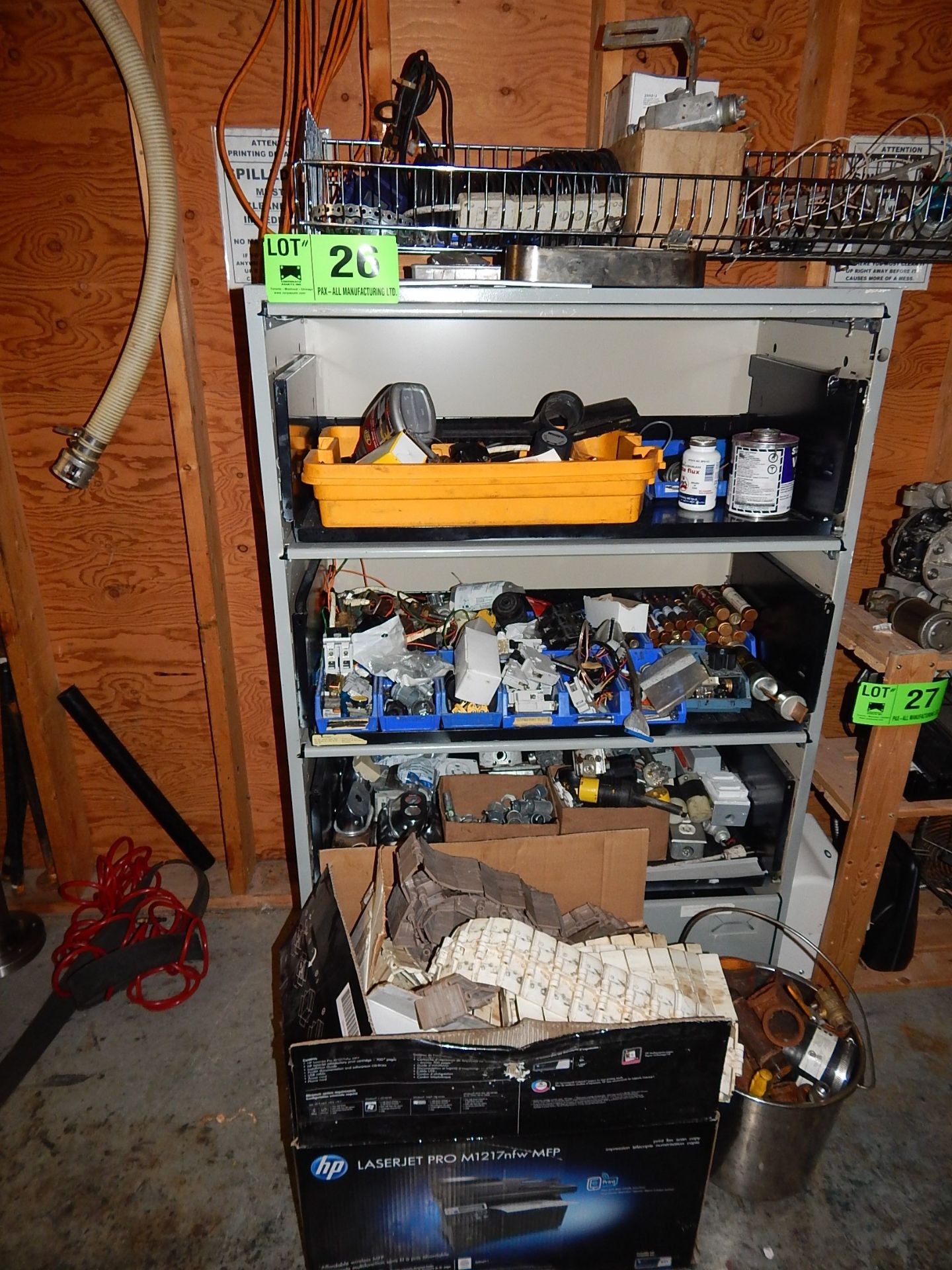 LOT/ CABINET WITH CONTENTS