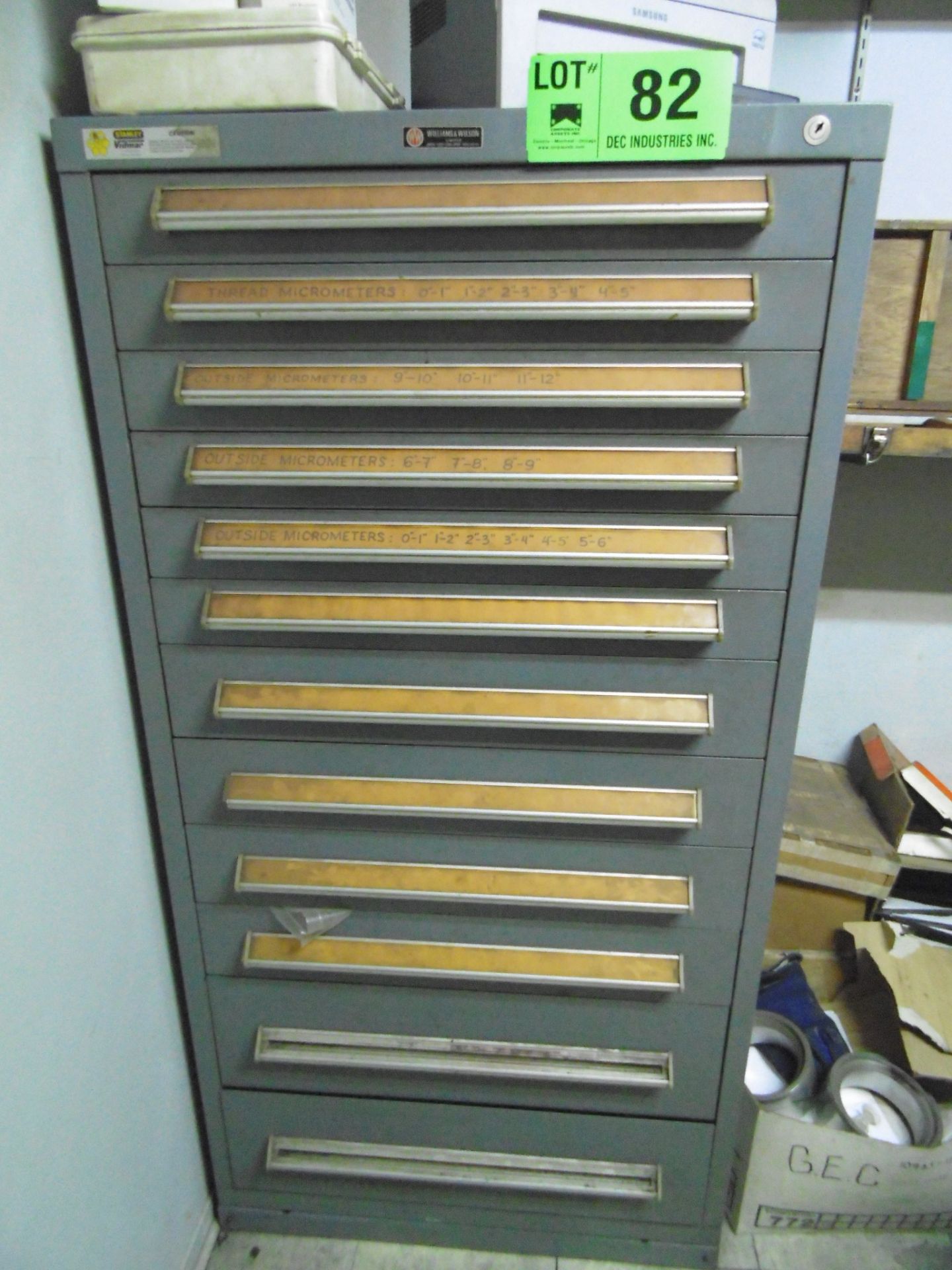 STANLEY VIDMAR 12 DRAWER TOOL CABINET WITH CONTENTS