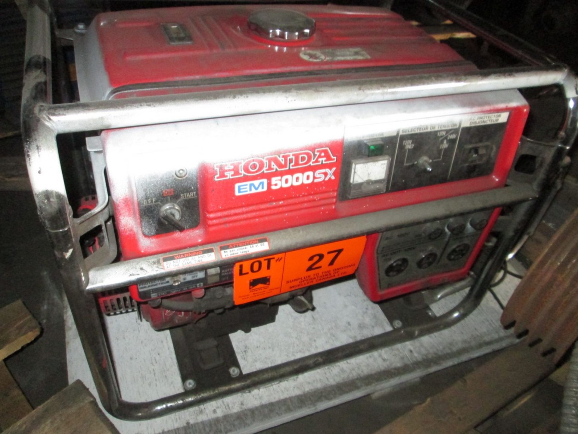 HONDA EM 5000SX 120/240V 5KVA GAS POWERED GENERATOR