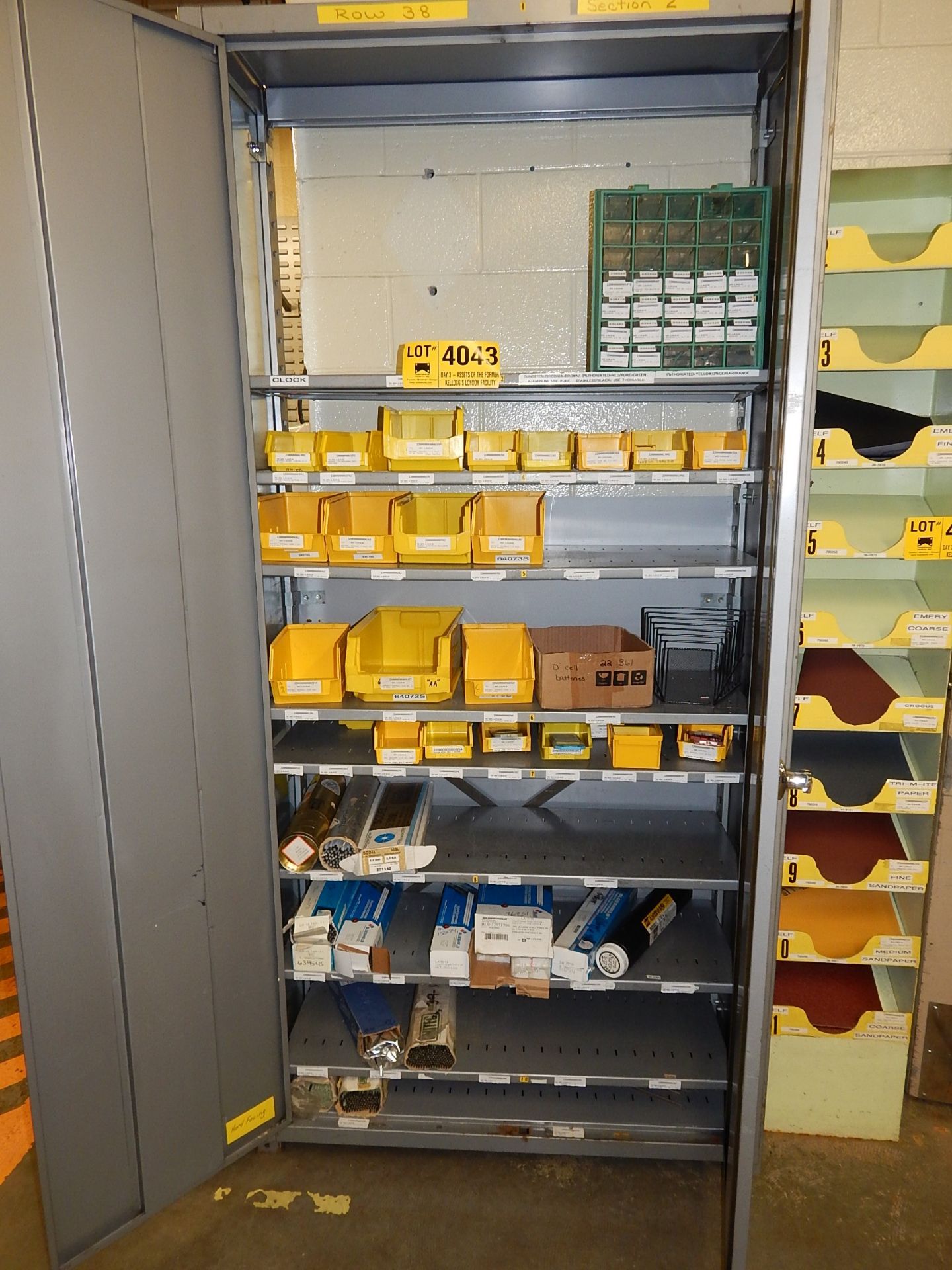 LOT/ CABINET WITH CONTENTS CONSISTING OF WELDING ELECTRODES (BUILDING 32, STORES)