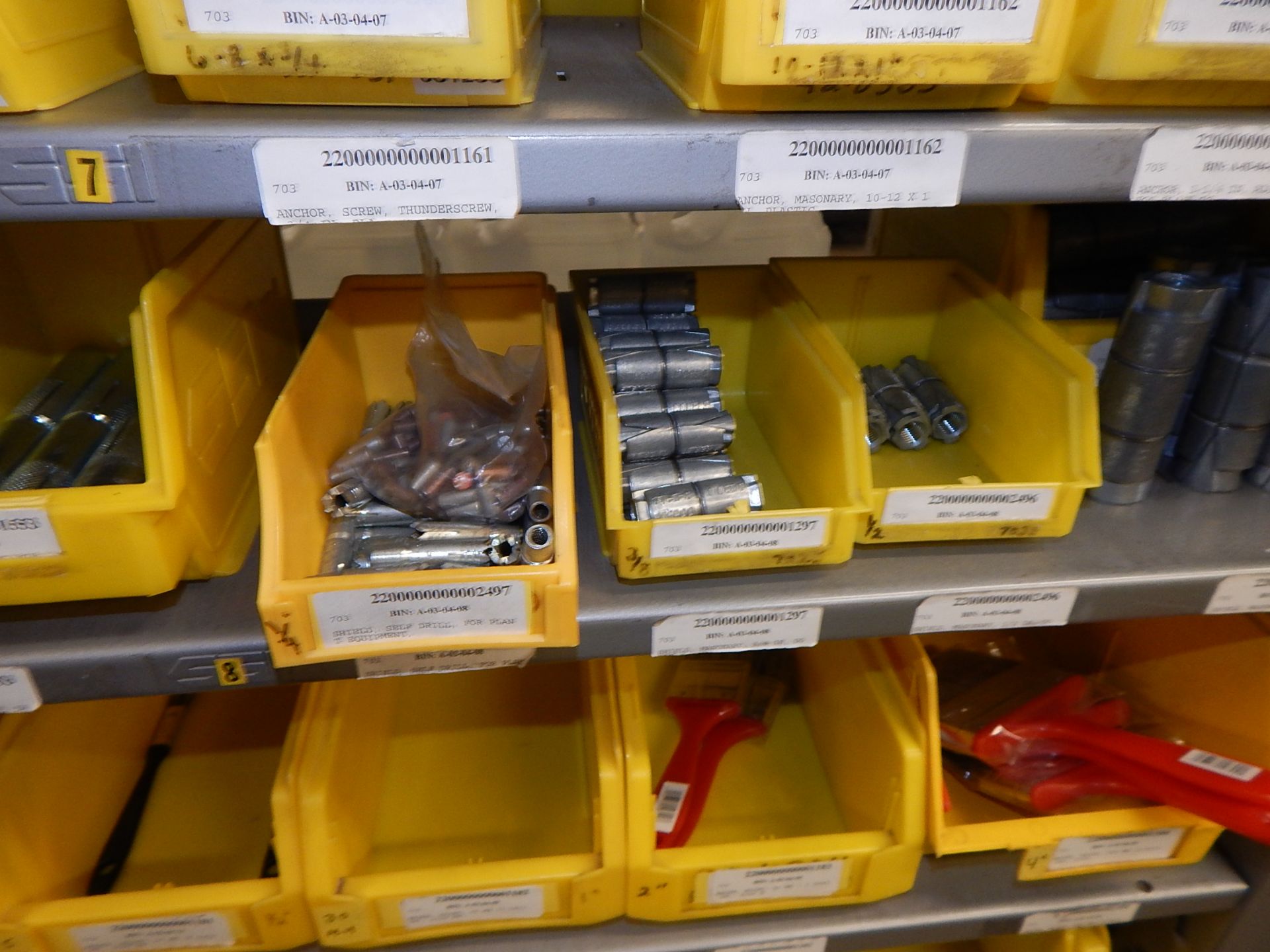 LOT/ CONTENTS OF SHELF CONSISTING OF CONCRETE WALL ANCHORS AND SUPPLIES (BUILDING 32, STORES) - Image 2 of 2