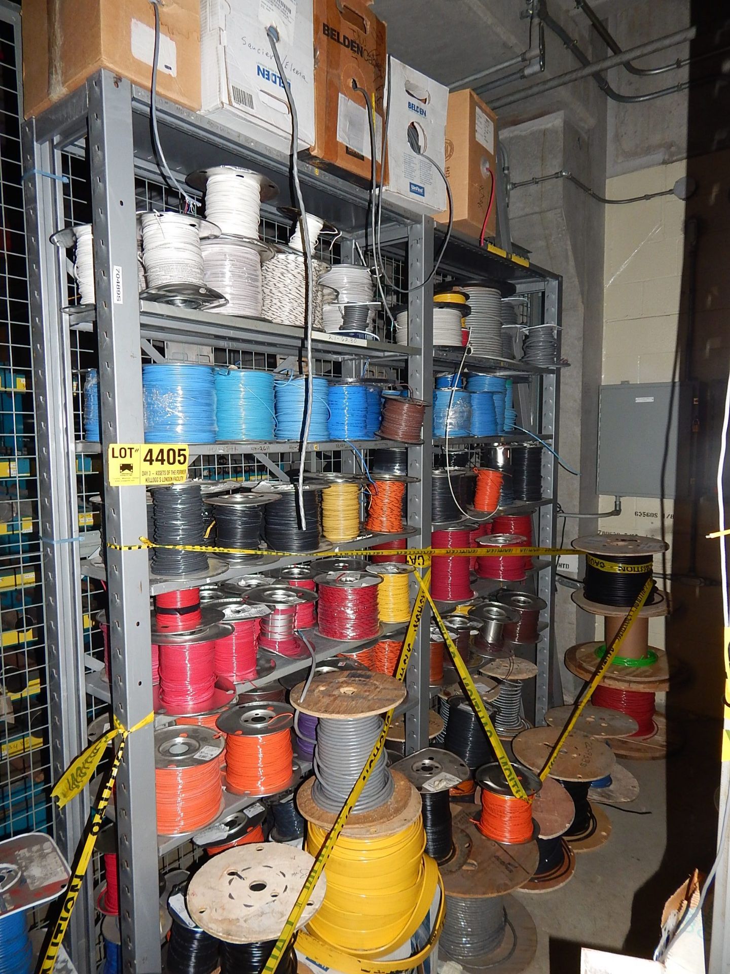 LOT/ SHELF WITH WIRE ROLLS (BUILDING 32, STORES)
