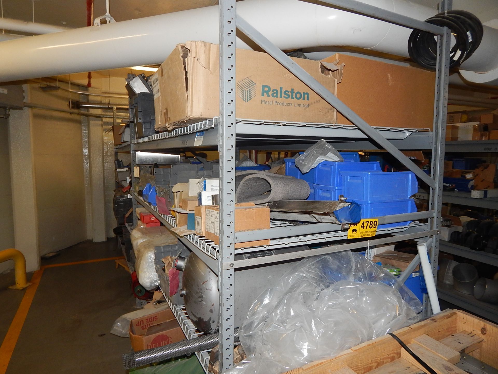 LOT/ SHELF WITH CONTENTS CONSISTING OF SPARE ELECTRICAL PARTS (BUILDING 1A, GROUND)