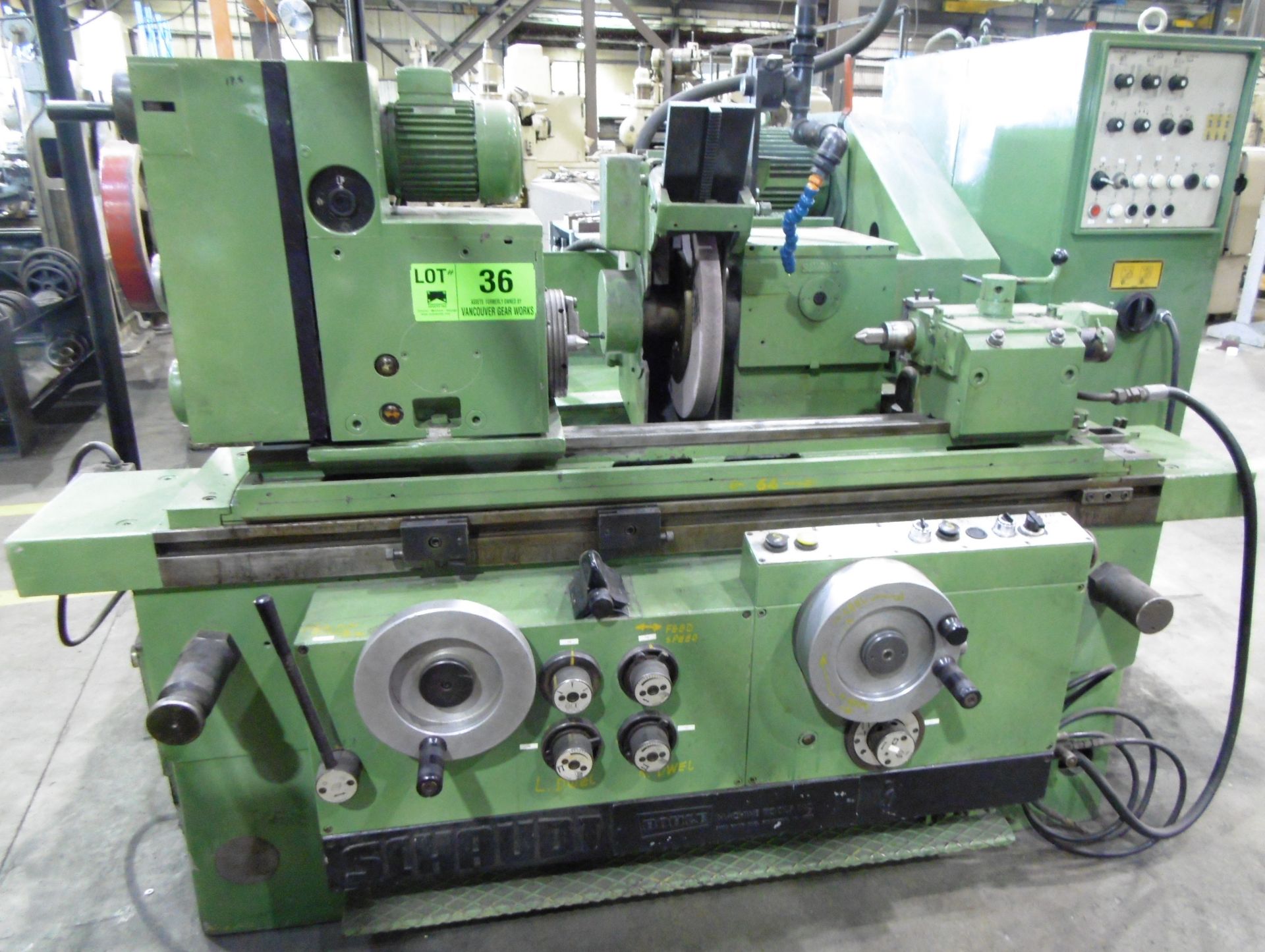 SCHAUDT A40-IN hydraulic cylindrical grinder with 10" swing, 20" centers, 1.5" x 18" wheel, s/n: