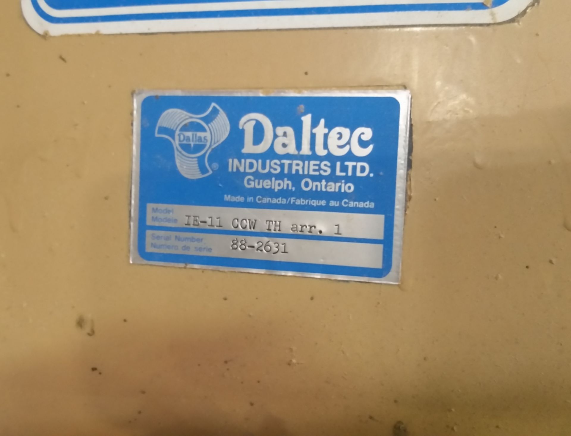 DALTECH IE-11 CCW 10 HP BLOWER S/N: 88-2631 - Image 2 of 2