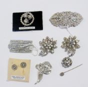 Quantity of diamante and marcasite jewel