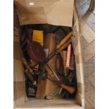 Various assorted tools including a large