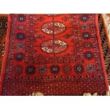 Red wool Persian-style rug, medallions t