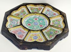 Antique Chinese enamelled serving set of