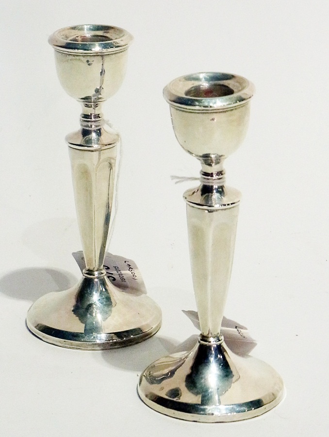 A pair of small silver baluster-shaped c