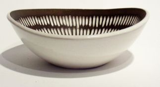 Modern studio pottery Ekeby bowl, oval w