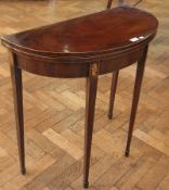 Sheraton-style inlaid mahogany demi-lune