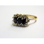 9ct gold sapphire and diamond ring set t