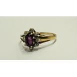 9ct gold pink tourmaline and diamond clu