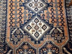 Persian design Eastern wool rug with thr