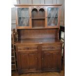 Carved oak dresser-type side cabinet, th