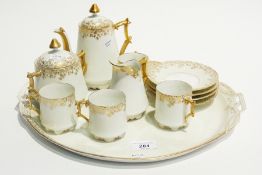 Continental gilt porcelain cabaret set f