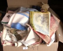 A large quantity of table linen (1 box)