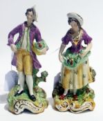 Pair continental porcelain figures of la