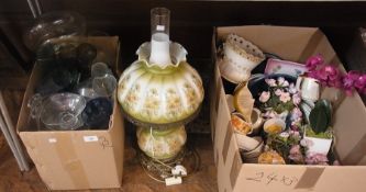 A large selection of glassware including