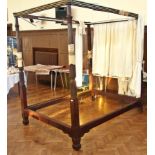 19th century mahogany four-poster bed, t
