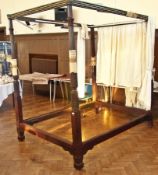 19th century mahogany four-poster bed, t