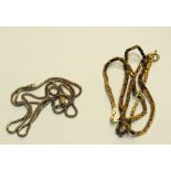 Two various 9ct gold chain link necklace