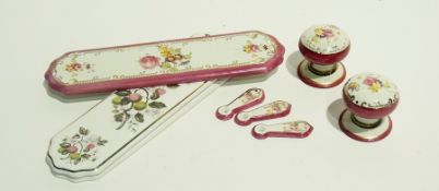 Set of floral decorated ceramic finger p