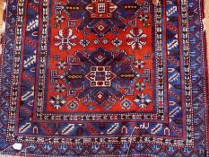 Persian style wool rug with three shaped