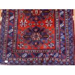 Persian style wool rug with three shaped